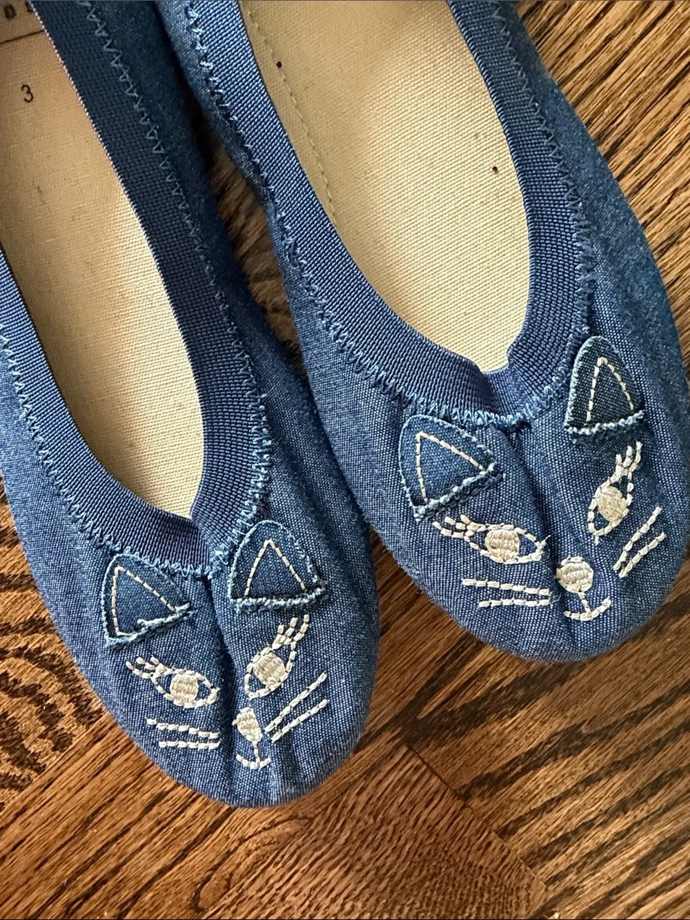 NEW Gap kids girls ballet flats cat shoes size 3